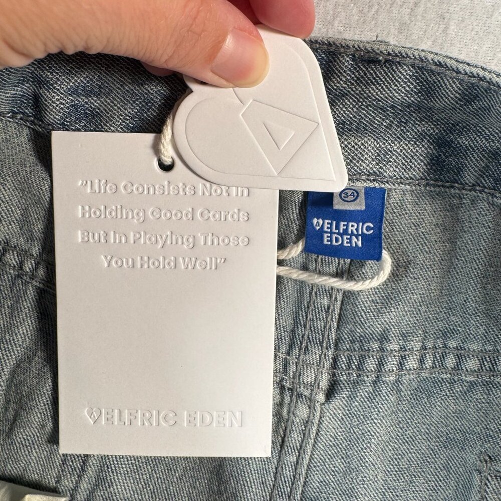 Aelfric Eden Jeans Womens 34 Blue Wide Leg Mid Rise Medium Wash - Picture 3 of 13
